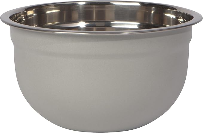 Now Designs Matte Coated Steel Mixing Bowls, Fog Gray, 5 qt, 3 qt, 1.5qt, Set of 3