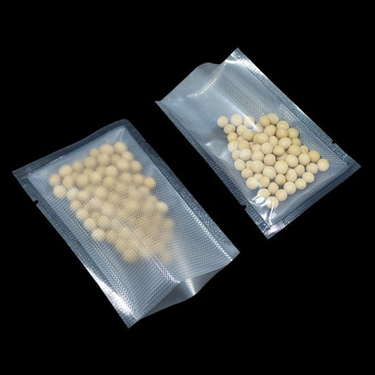 FERENLI 100 Pieces 3.5x5.1 inch (Usable Size 3.1x4.5 inch) Vacuum Sealer Bags for Food Storage Open Top Clear Plastic Flat Pouches Bulk Food Packaging Bags with Tear Notch
