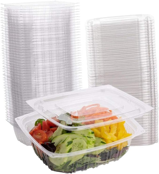 Smygoods Plastic Deli Containers, Square Deli Food Storage Containers With Lids, Clear, 64 count, Plastic Salad Containers,