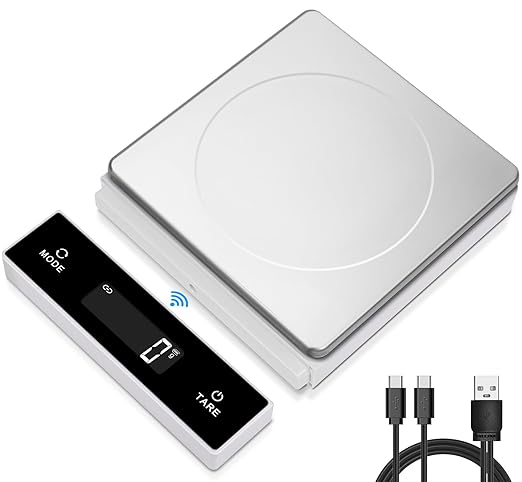 THINKSCALE 11lb Wireless Food Scale with Magnetic Pull-Out Display, 1g/0.01oz Precise Stainless Steel Digital Kitchen Scale for Cooking Baking, Keto and Meal Prep, USB Rechargeable, 6 Weight Units