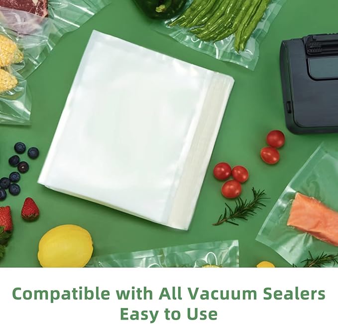 100 Quart 8” x10” Vacuum Sealer Bags, Airtight,Pre-cut,Heavy Duty BPA-Free Commercial Grade,for Sous Vide & Vacuumed Storage, Vac Seal Bags,for Food Saver & Seal a Meal Machines