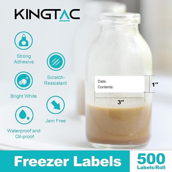 500pcs Food Labels - 1 x 3 Inch Removable, No Residue for Food Containers, Mason Jars