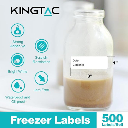 500pcs Food Labels - 1 x 3 Inch Removable, No Residue for Food Containers, Mason Jars