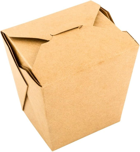 Restaurantware Bio Tek 4 x 3.5 x 4 Inch Food Containers 200 Durable Noodle Boxes - Disposable Sustainable Kraft Paper 26-Ounce Takeout Boxes Square For Takeouts And Delivery Or Picnics
