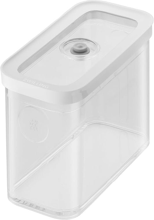 ZWILLING Fresh & Save CUBE Storage Organizer, 2M, 2-qt, Pantry Organizers and Storage, Plastic, BPA-Free Airtight Dry Food Storage Container for Oats, 16-ounce Box of Dry Pasta, Medium Tall, Clear