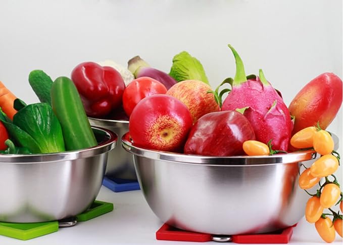 meleg otthon Stainless Steel Bowl,6.5ＱT Salad Bowl,Metal Bowls,Stainless Steel Basin,Heavy Duty Deeper Edge Mirror Finish Dishwasher Safe Bowl (XL)…