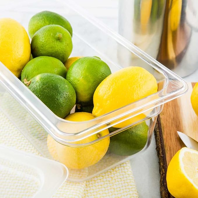 Restaurantware Met Lux 4 Inch Deep Food Pans 1 1/4 Size Commercial Food Storage Container - Freezer-Safe Break-Resistant Clear Plastic Cold Pans Dishwasher-Safe For Kitchens Restaurants Or Cafeterias