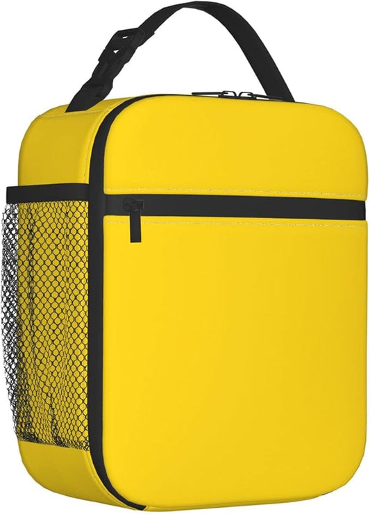 Yellow Lunch Bag for Kids Girls Boys Women Washable Thremal Picnic Meal Box for School Office Insulated Cooler Reusable Portable