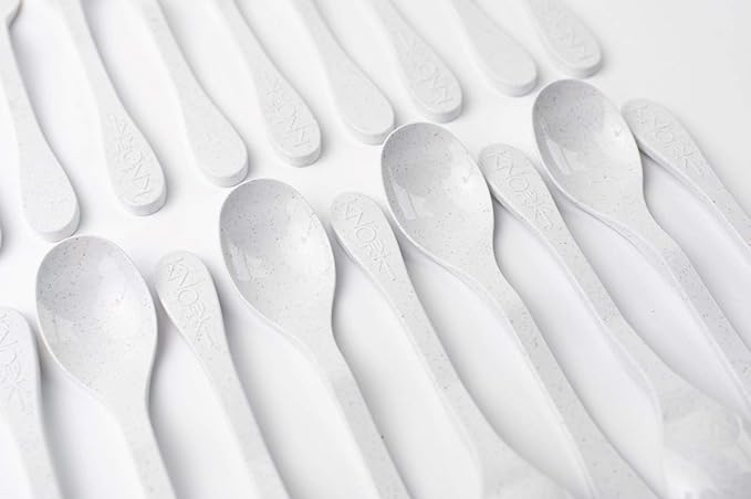 Knork Eco Plant Based 24 Pack Reusable Bamboo Flatware Set (White)…