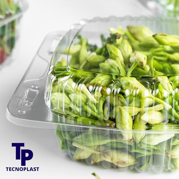 50-Pack Clear Plastic Food Containers Clamshell Take Out Containers Disposable ToGo Boxes for Food 4 x 4 inch, Snacks, and Meals