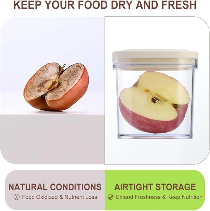 12-Piece Airtight Food Storage Containers Set – 6x 230ML, 5x 390ML & 1x 880ML BPA-FREE Plastic Kitchen Canisters with Lids for Dry Food, Snacks, Spices, Pantry Organization (White)