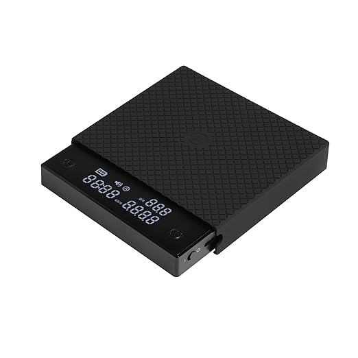 TIMEMORE Coffee Scale with Timer Basic PRO, Flow Rate Measurement, 0.1g High Precision Digital Coffee Scale, Grams and Ounces, Rechargeable, Large Silicon Pad Included, Black