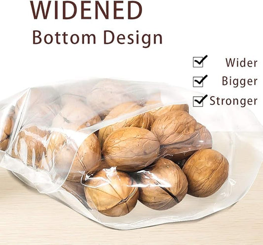 100 Pack Smell Proof Mylar Bags 5.57.9+3.2inch, Resealable Stand Up Food Storage Bags Clear Reusable Self Seal Zipper Lock Mylar Bags for Food, Seeds, Pills (5.57.9+3.2inch)