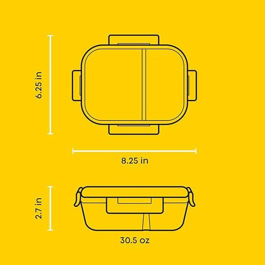 JoyJolt Divided Food Storage Containers with Lids Airtight. 5 Pack Glass Meal Prep Containers 2 Compartment Set Glass Bento Box. Reusable Food Containers, Portion Control Containers for Weight Loss
