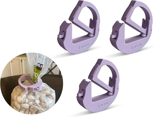 Bag Clip, chip Clip, Food Clip, Bread Clip | Heavy Duty, Adjustable, one Size fits All, Stackable, Magnetic, Fridge & Freezer Safe, Hook-able,Built to Last, Ergonomic (Rosy Cheeks, 3 Pack)