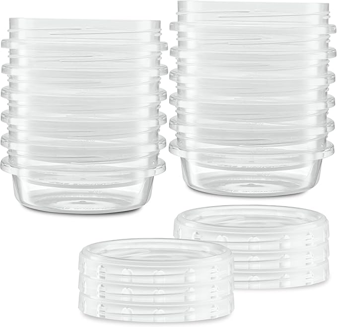 (8 Ounce 20 Pack) Clear Twist cap Containers with Screw on Lids Twist Top Food Storage Freezer Containers