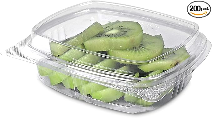 8oz Tall Dome RPET Clear Hinged Lid Deli Container- 200Pcs
