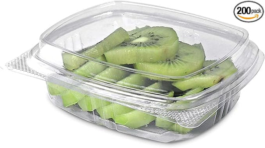 8oz Tall Dome RPET Clear Hinged Lid Deli Container- 200Pcs