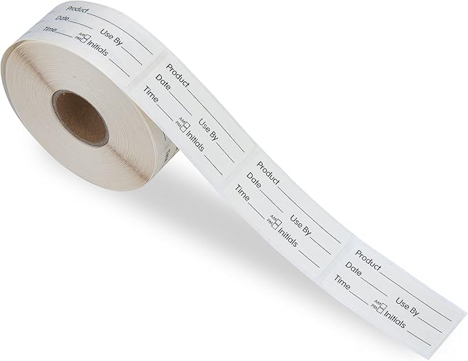 L LIKED 500 Stickers Use by 1 x 2 Inch Dissolvable Food Storage Labels for Containers