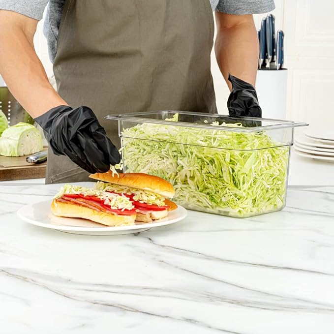 Restaurantware Met Lux 1/3 Size Food Storage Container 1 6 Inch Deep Proofing Box - Rectangle Graduated Measurements Clear Plastic Food Grade Storage Container Dishwashable Lids Sold Separately