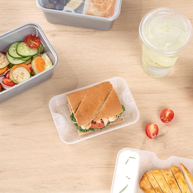 Restaurantware TRAYS ONLY: Futura 10 Ounce Trays For Meal Prep Containers 100 Microwavable Trays For 32 Or 37 Ounce Containers - Containers Sold Separately 1 Compartment White Plastic Food Trays