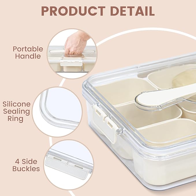 Snack Box Container, Portable Travel Charcuterie Board with Lid, Refrigerator Food Storage Box, Snack Organizer, Divided Storage Containers, chopped salad box (2 pack 9 Compartment)