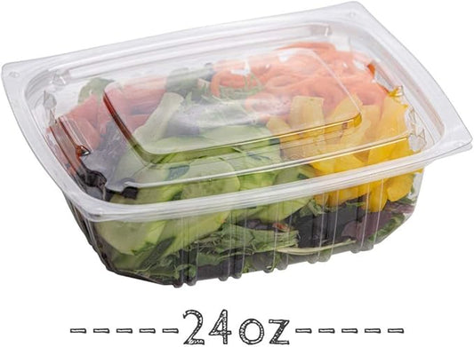 Smygoods Plastic Deli Containers, Square Deli Food Storage Containers With Lids, Clear, 64 count, Plastic Salad Containers,