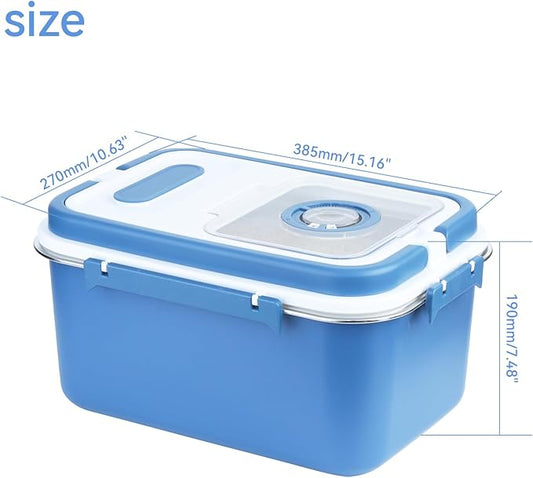 20lbs Stainless Steel Flour Storage Bin Airtight Rice Storage Container Metal Cereal Grain Dry Food Storage Boxes for Kitchen Countertop Pantry, Blue