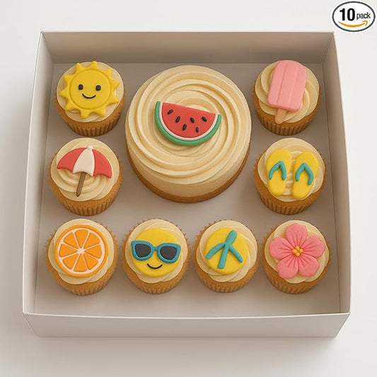 Sweet Degrees 10 Pack Cake And 8 Cupcakes Bento Box | Transparent And Clear Dessert Storage Container With Lid | Portable Box For Cakes & Cupcakes, Treats | Bpa-Free | Great For Birthdays & Parties
