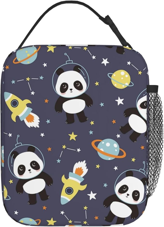 Insulated Lunch Box for Girls & Women - Kids Panda Lunch Box for Work, Picnic, School, Travel, Hiking, Beach or Fishing - Polyester Panda Lunch Bag