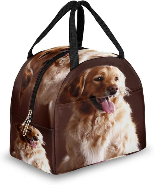 Insulated Lunch Bag for Women Men Golden Retriever Dog Waterproof Thermal Tote Bag Reusable Lunch Box Container Lunch Holder Leakproof Lunch Cooler Bag Picnic Travel Work