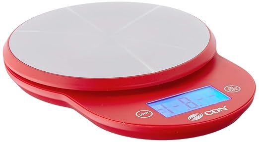 CDN ProAccurate Digital Kitchen Scale, 11 lb, Red