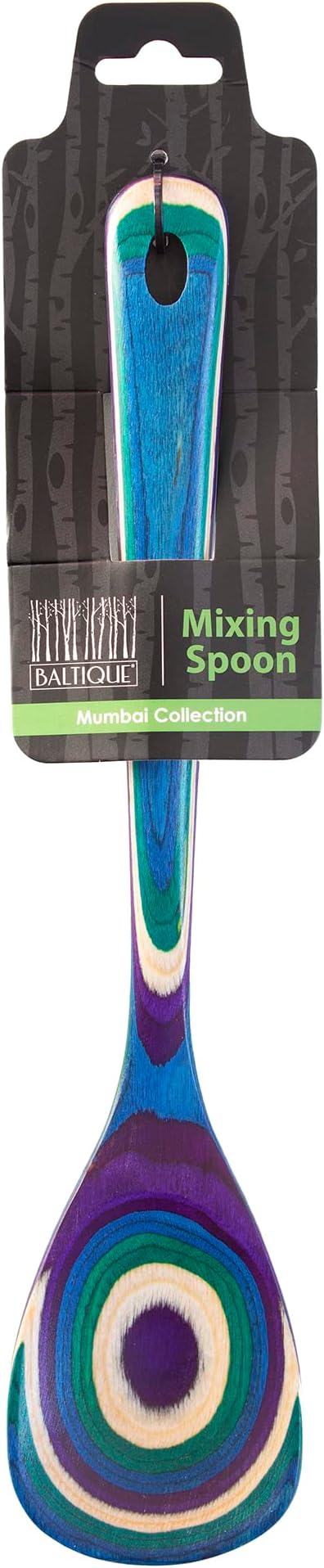 Totally Bamboo Baltique Mumbai Collection 12-1/2" Wooden Cooking Spoon, Safe for Nonstick