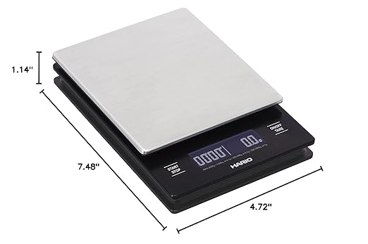 Hario V60 Drip Coffee Scale and Timer Pour Over Scale Stainless Steel
