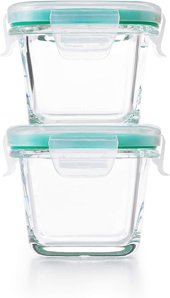 OXO Good Grips 16 Piece Glass Smart Seal Airtight Everyday Container Set & Good Grips 4-Piece Smart Seal Leakproof Mini Glass Container Set