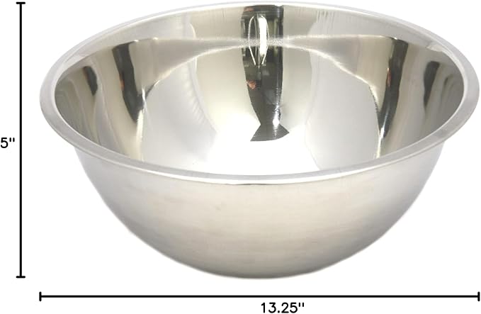 Chef Craft Brushed Mixing Bowl, 8-Quart, Stainless Steel
