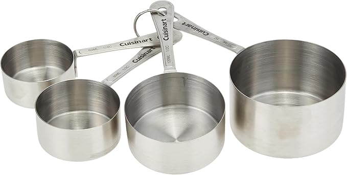 Cuisinart Mixing Bowl Set, Stainless Steel, 3-Piece CTG-00-SMP Stainless Steel Measuring Spoons, Set of 4,Silver CTG-00-SMC Stainless Steel Measuring Cups, Set of 4,Silver