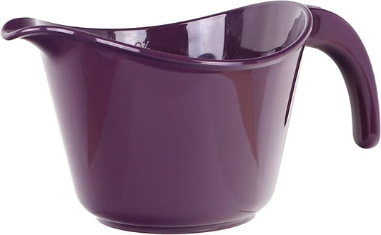 Reston Lloyd, Batter Bowl With Pour Spout, Non-Slip Base, Erogonomic Space Saving Detachable Handle, 2 QT Heavy Duty BPA-Free Microwave & Dishwasher Safe, Plum