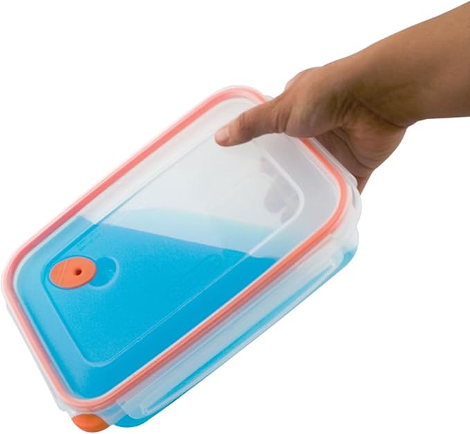 Sterilite Ultra-Seal 5.8 Cup Rectangle, Airtight Food Storage Container, Latching Lid, Microwave and Dishwasher Safe, Clear With Orange Gasket, 6-Pack