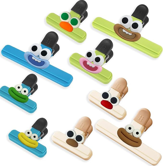 9 Pack DIY Chip Clips Bag Clips Food Clips, Snack Clips Bag Clips for Chips and Other Food Bags, Heavy Duty Sealing Clips for Home Food Storage(3 x L, 6 x S)