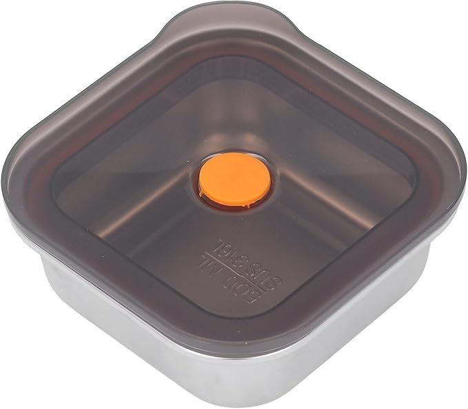 Metal Food Container, Stainless Steel Food Storage Container Leak Proof Sinking Lid for Restaurant (500ml)