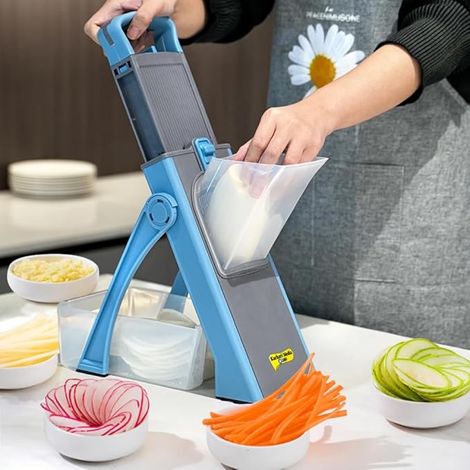Safe Mandoline Slicer Plus, Adjustable Vegetable Chopper, Potato & Veggie Salad Chopper, Food Slicer, Gift for Mom, Kitchen Gadget