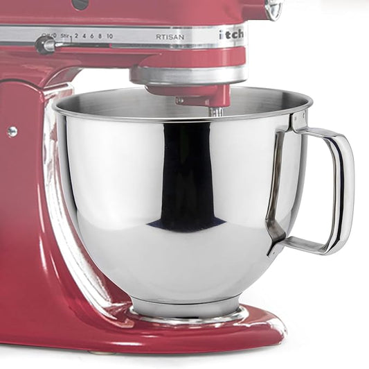 Stainless Steel Mixer Bowl 5QT Compatible with KITCHENAID TILT-HEAD STAND MIXERS 4.5-5 Quart, 5 Quart mixing bowl replacement