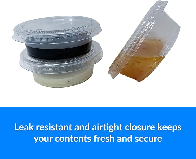 Reli. Condiment Cups with Lids, 1.5 oz (500 Sets, Bulk) Jello Shot Cups/Plastic Disposable Portion Cups (1 oz - 1.5oz Capacity) Portion/Souffle 1oz for Condiments, Bulk