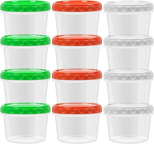 16 oz Plastic Freezer Containers with Lids 2 Cup Food Storage Container BPA Free Stackable Airtight Dishwasher Safe,12 Pack