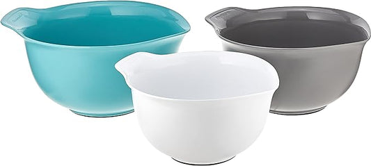 KitchenAid Universal Nesting Plastic Mixing Bowls, Set Of 3, 2.5 quart & Classic Pizza Wheel with Sharp Blade For Cutting Through Crusts