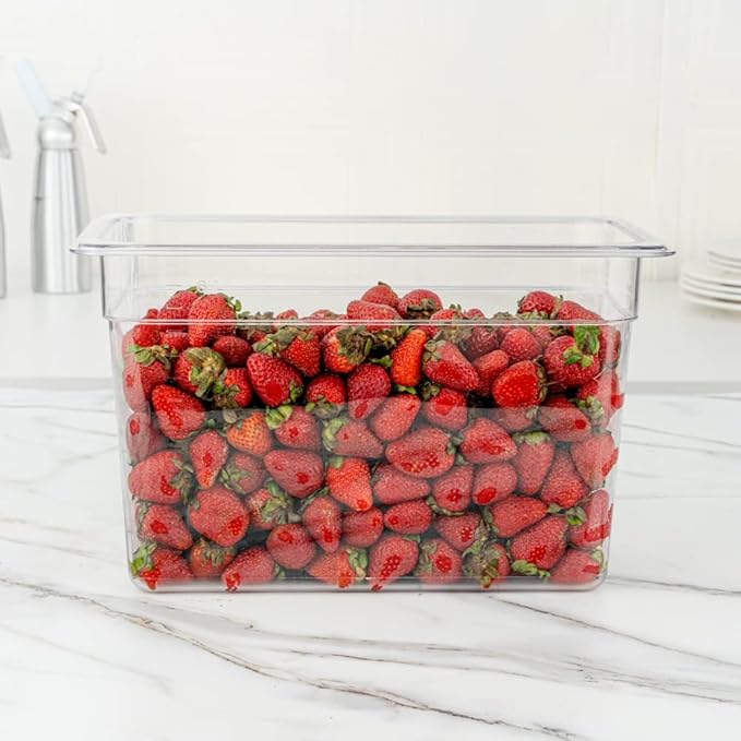 Restaurantware-1/3 Size Food Storage Containers, 10 8 Inch Deep Proofing Boxes - Rectangle, Graduated Measurements, Clear Plastic Food Grade Storage Containers, Dishwashable, Lids Sold Separately