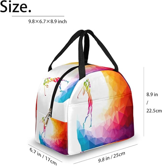 Insulated Lunch Bag for Women Men Golf Sportsman Waterproof Thermal Tote Bag Reusable Lunch Box Container Lunch Holder Leakproof Lunch Cooler Bag Picnic Travel Work