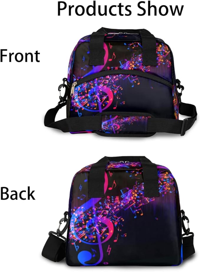 Insulated Lunch Bag for Women Men Abstract Music Note Leakproof Cooler Tote Bag Large Reusable Adult Lunch Box with Adjustable Shoulder Strap for Office Work Picnic Travel Beach