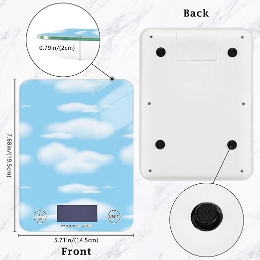 Food Scale Kitchen Scale Food Scales Digital Weight Grams and Ounces Small Electronic Food Scale for Baking Cooking Blue Sky